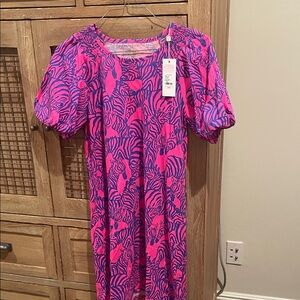 Lilly Pulitzer Pink and blue Zebra Dress NWT